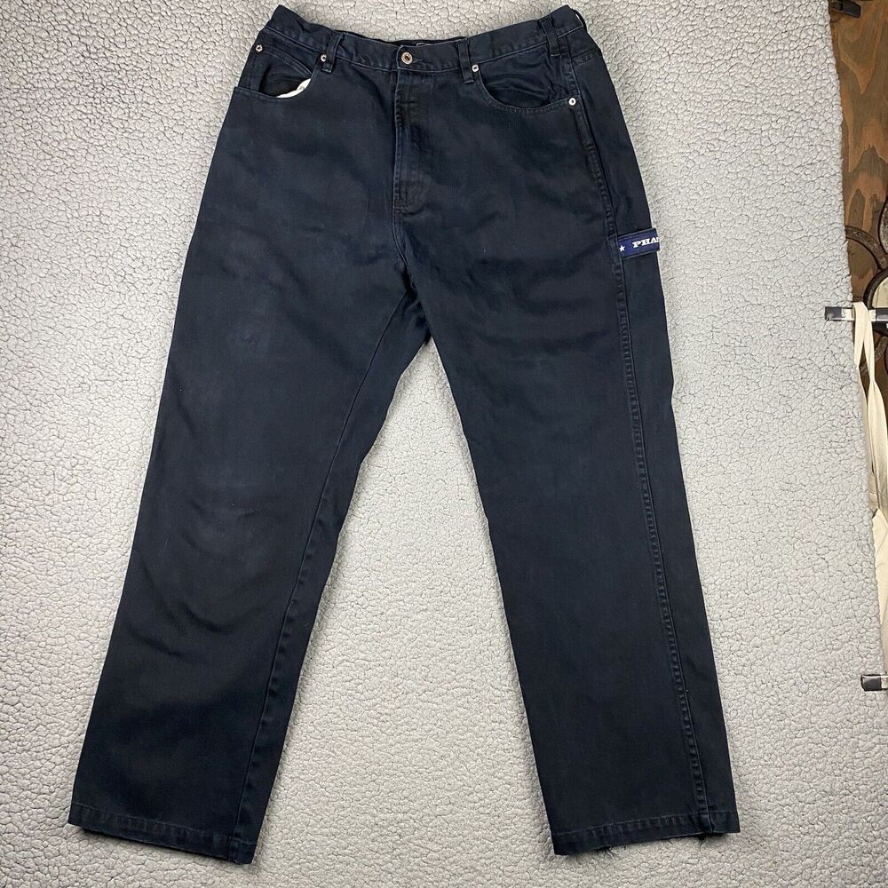 VTG Phat Farm Farmers Jeans 36x34 Baggy Skater Carpenter Y2K Hip Hop Navy Soft